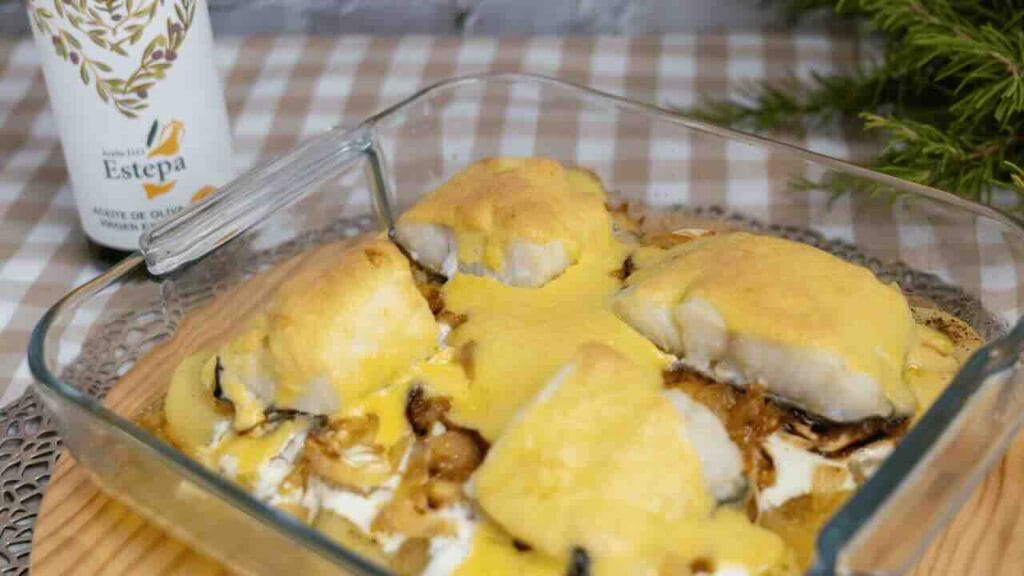 bacalao gratinado con alioli